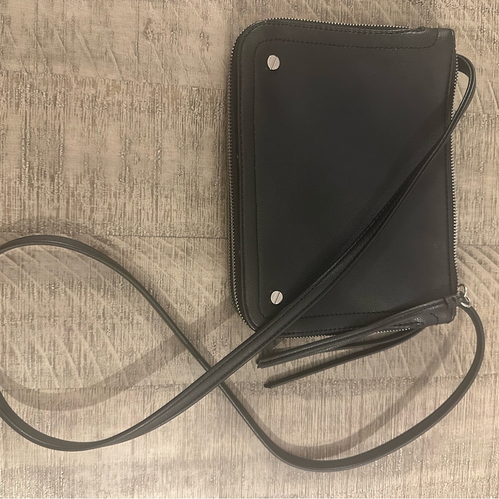 Small classic black crossbody or shoulder purse